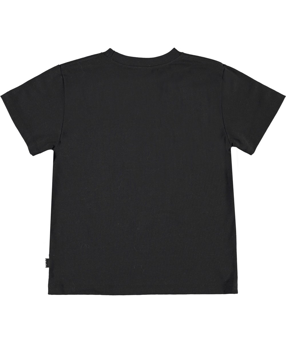 Rame - SK8 Rainbow - Schwarzes T-Shirt mit Regenbogen-Skater-Print.