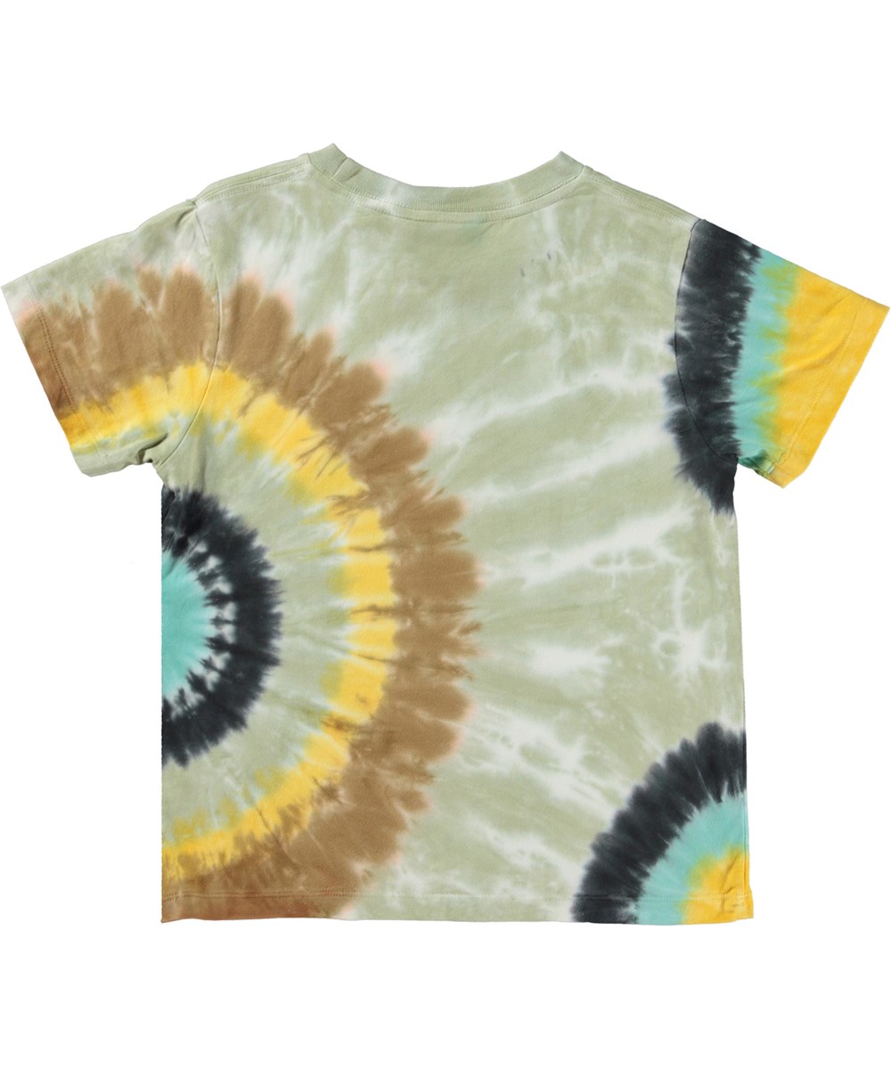 Rame - Tie Dye Spin - Öko-T-Shirt in Grau mit Batik-Spiralen
