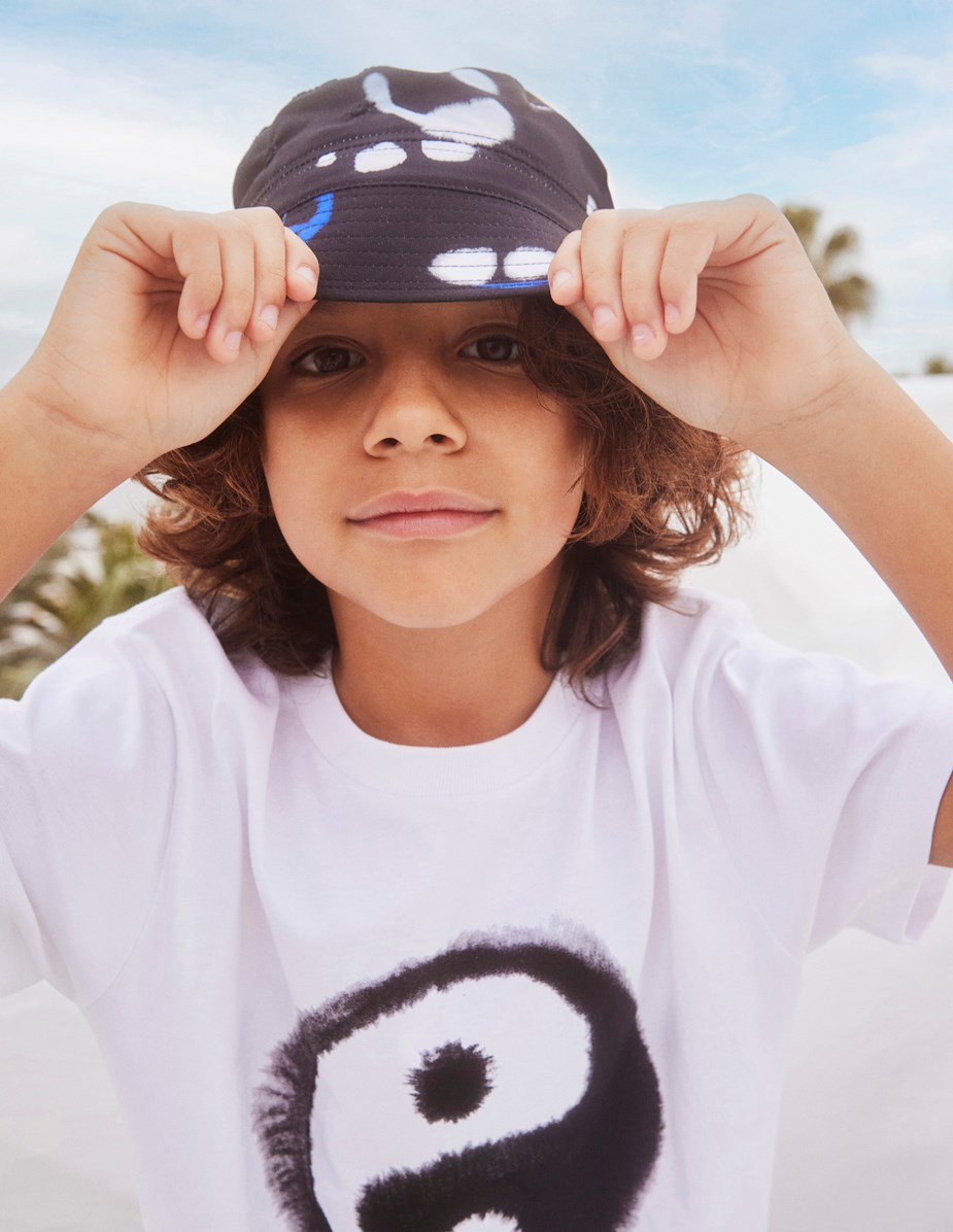 Rame - Water Yin Yang - Weißes T-Shirt aus Öko-Baumwolle mit Yin- und Yang-Aufdruck