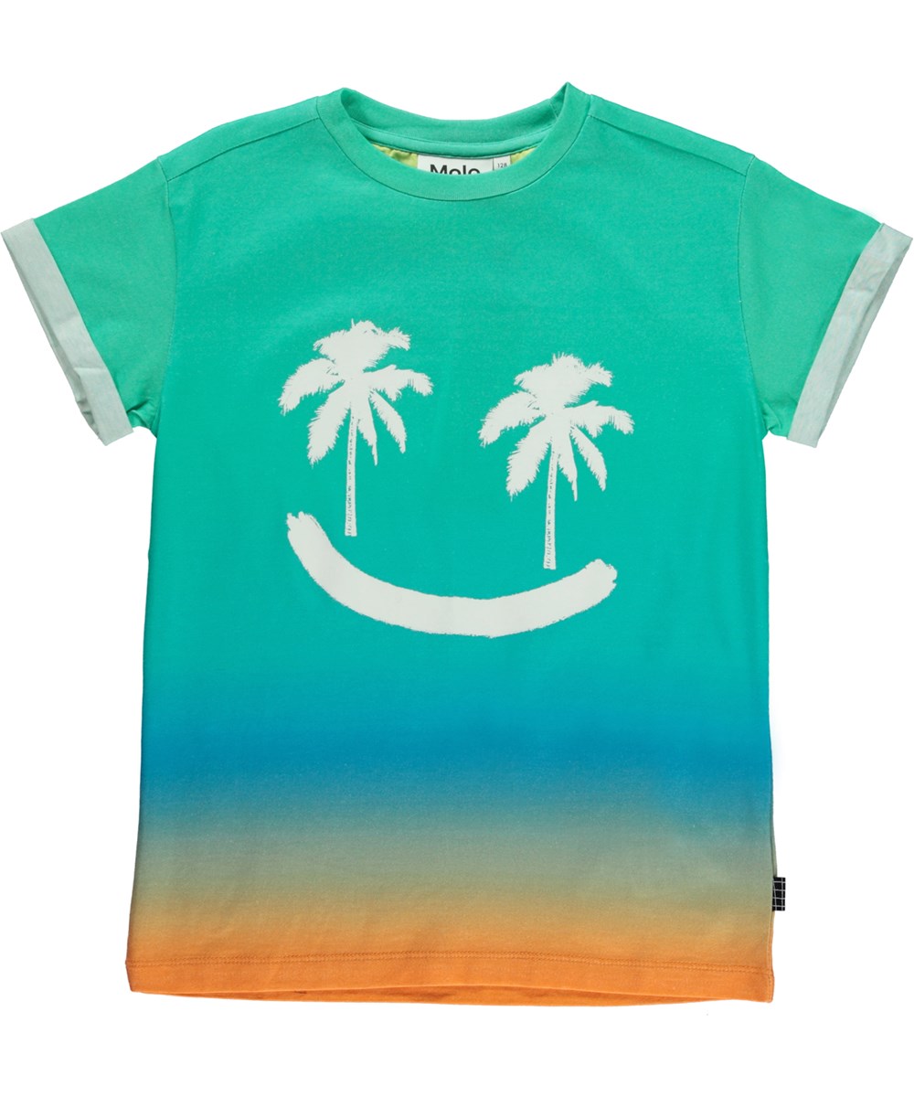 Randon - Palm Happy - Öko-Regenbogen T-Shirt mit Palmen-Smiley