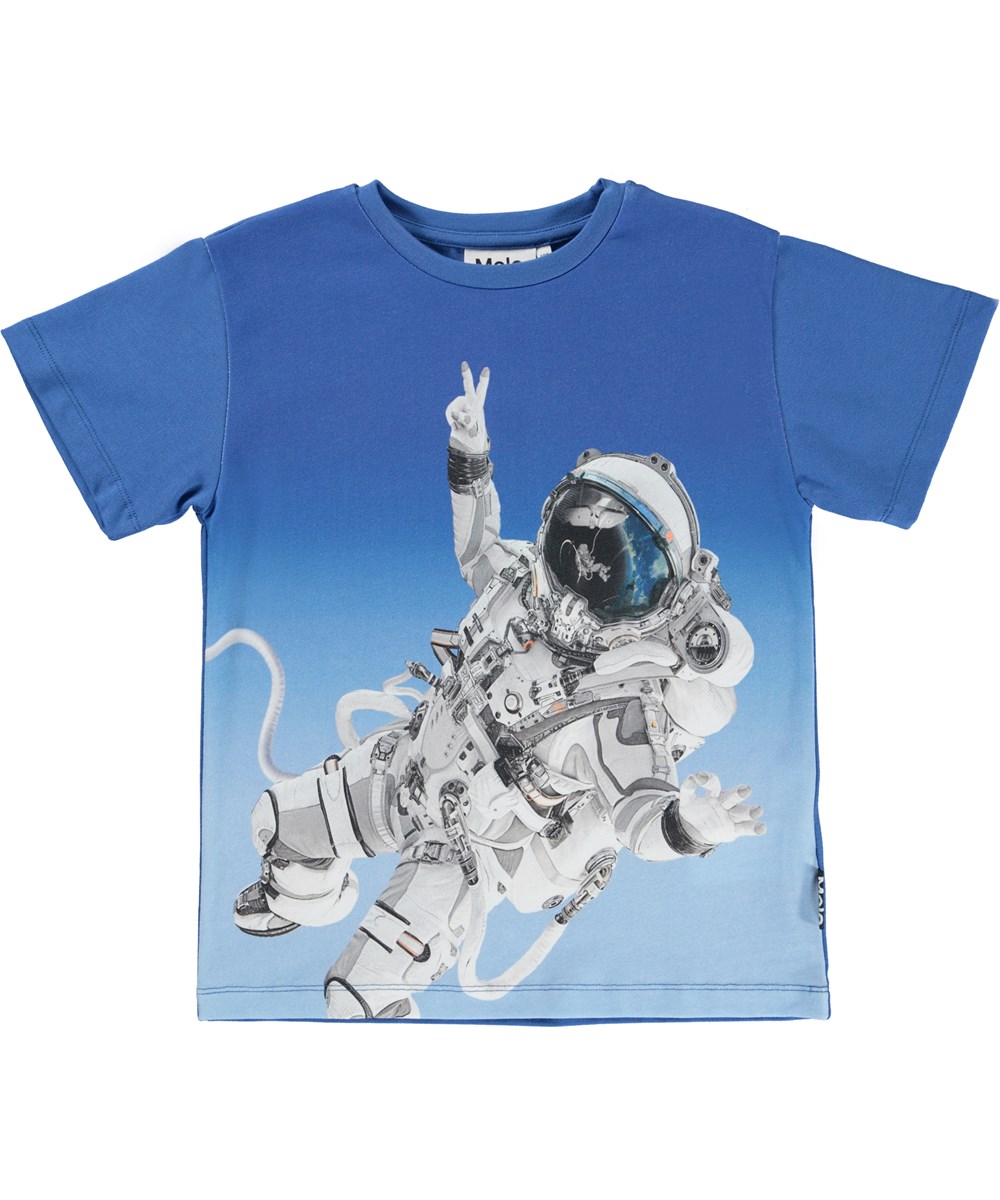 Rasmus - Peace Astronaut - Blaues Öko-T-Shirt mit Astronaut