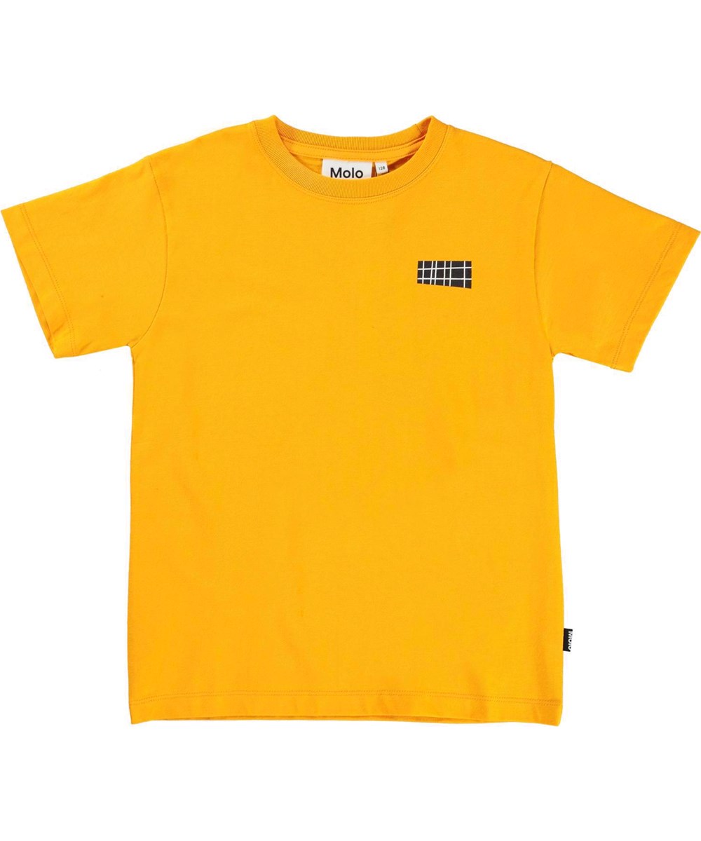 Rasmus - Tiger Yellow - Gelbes Basic-T-Shirt mit Logo-Print.