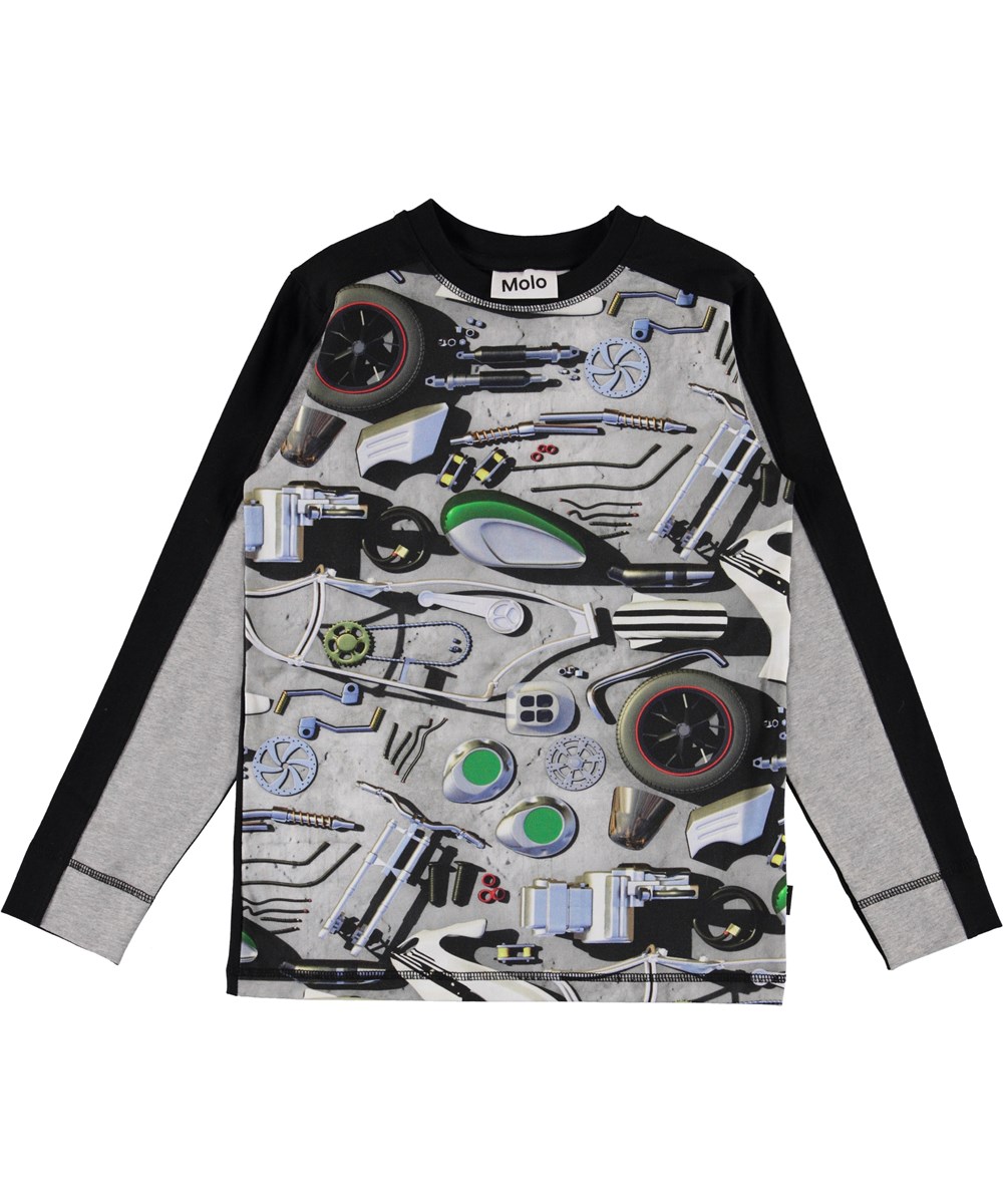 Raso - Motorcycle Parts - Bluse mit Print von Motorradteilen