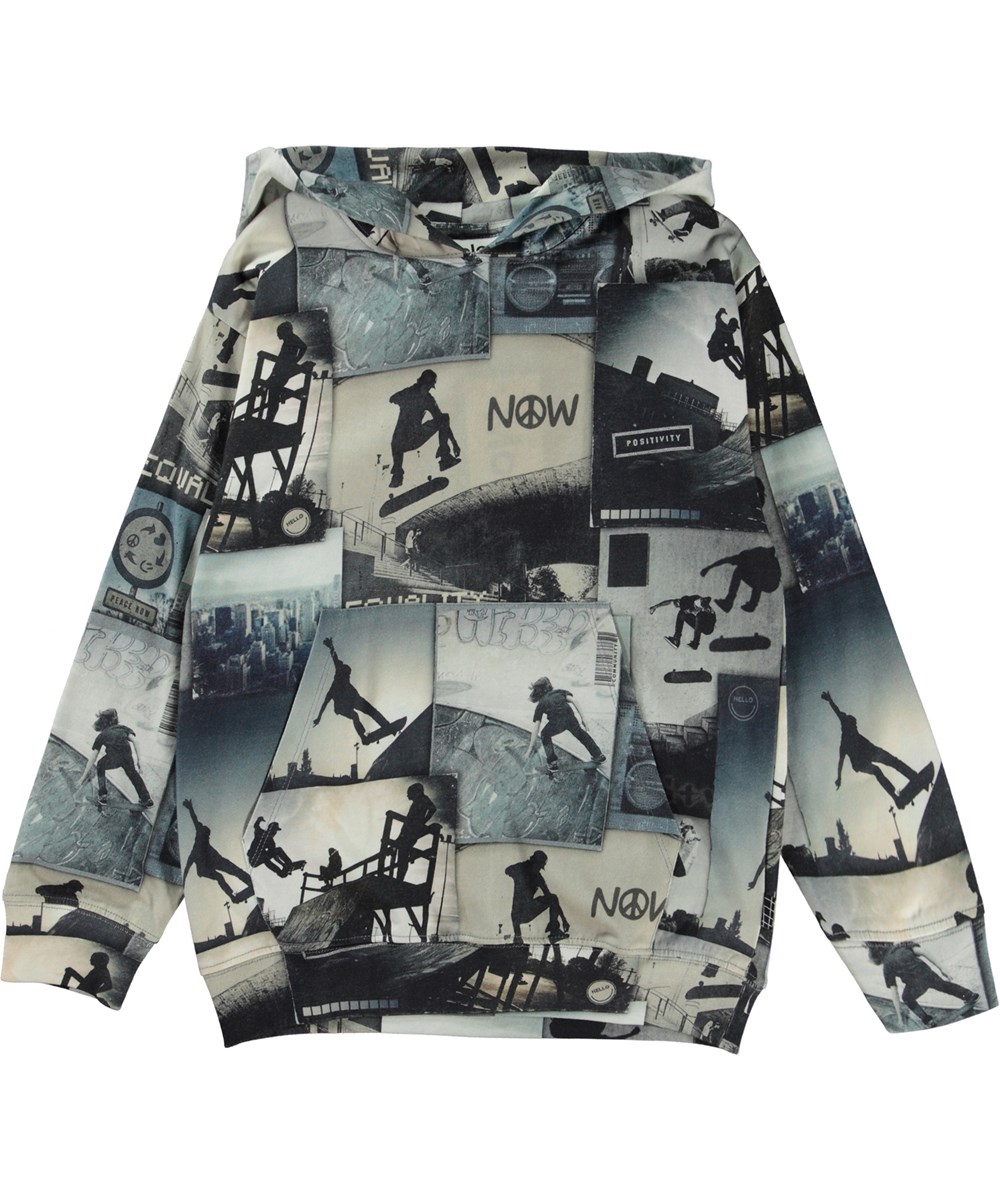 Ratata - Skate Now - Blauer Hoodie mit Skater-Print