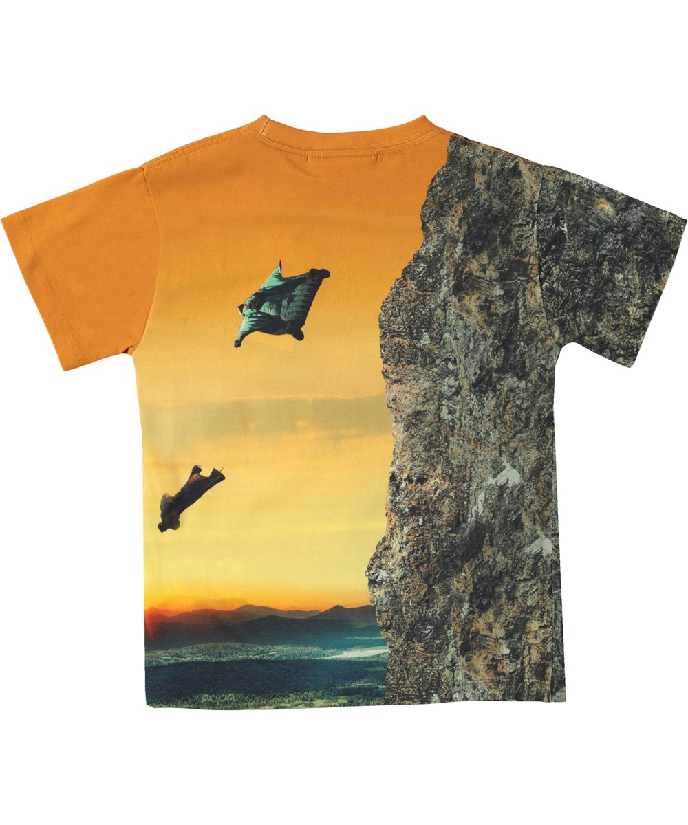 Raveno - Golden Climber - Öko-T-Shirt mit Bergsteiger