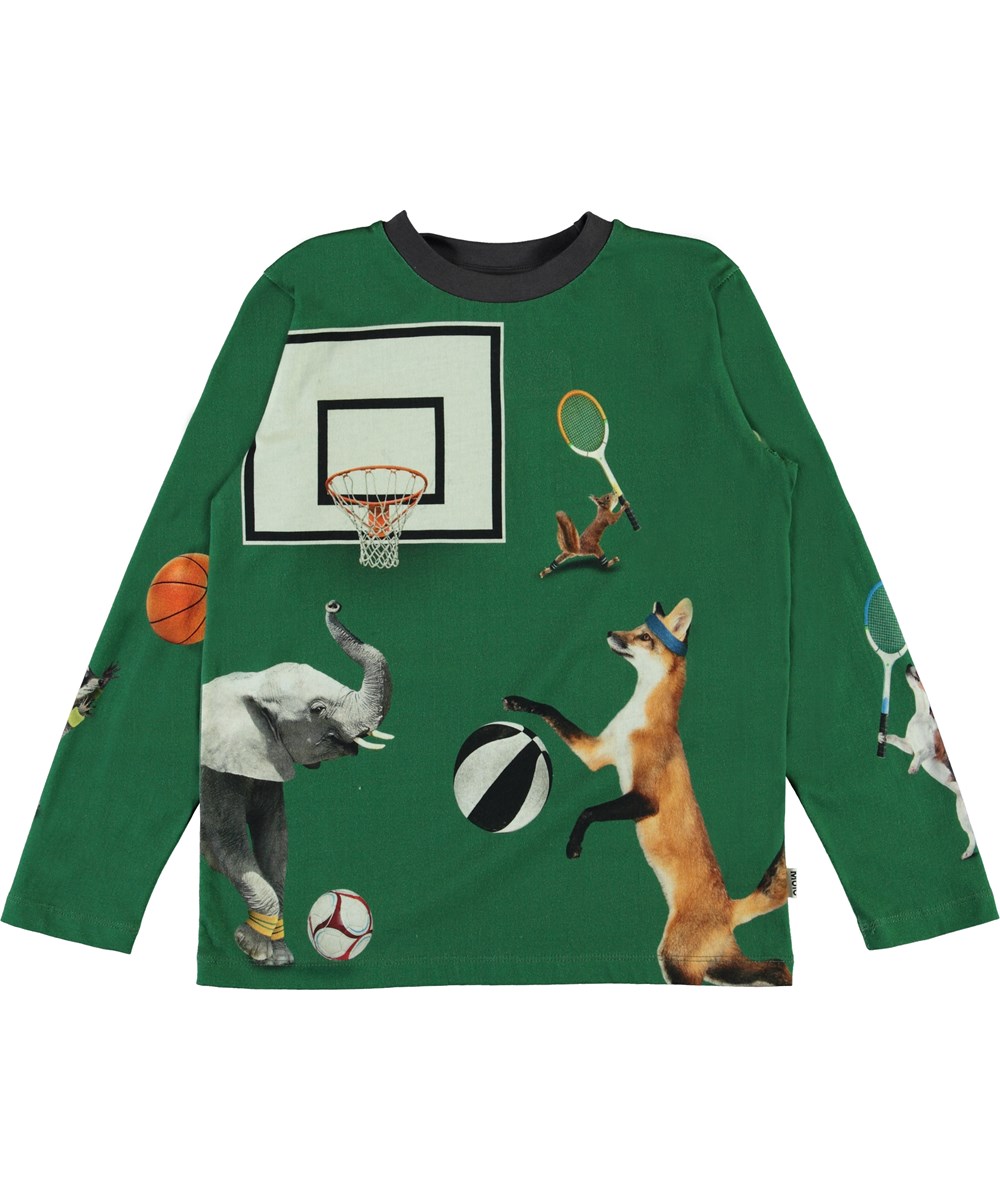 Reif - Ball Players - Grüne Öko-Bluse mit Tieren