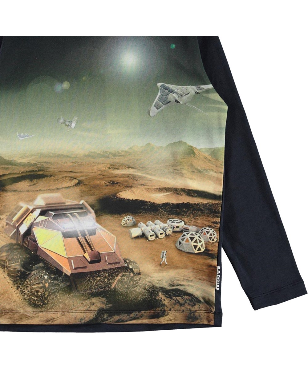 Reif - Mars - Öko schwarzer Pullover mit Druck vom Mars