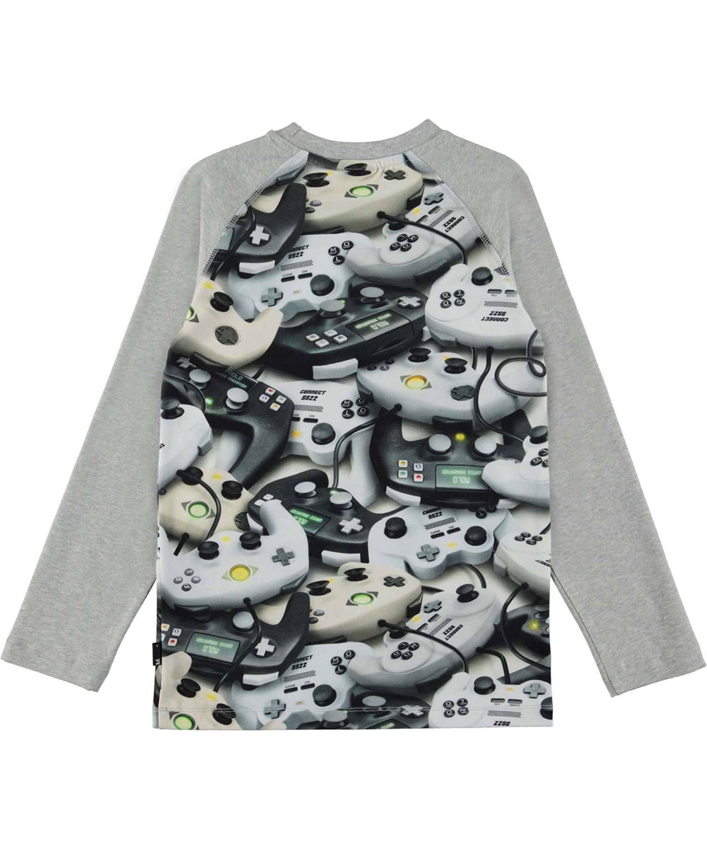 Remington - Connected - Öko-Langarm-Raglan-T-Shirt mit Controller-Print "Connected".