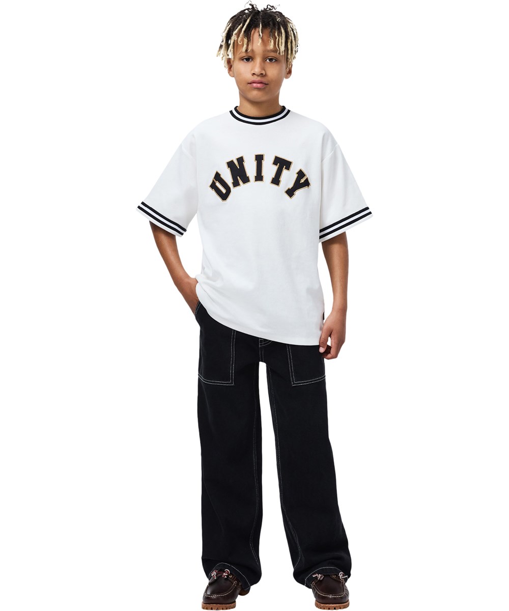 Renley - Daylight White - Weißes sportliches T-Shirt für Kinder aus Öko-Baumwolle