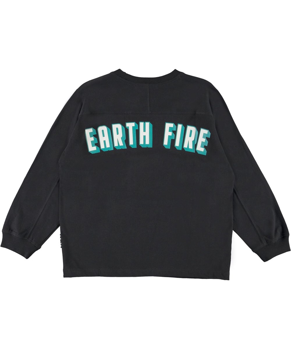 Rhon - Black - Öko schwarzer Pullover Air Water Fire