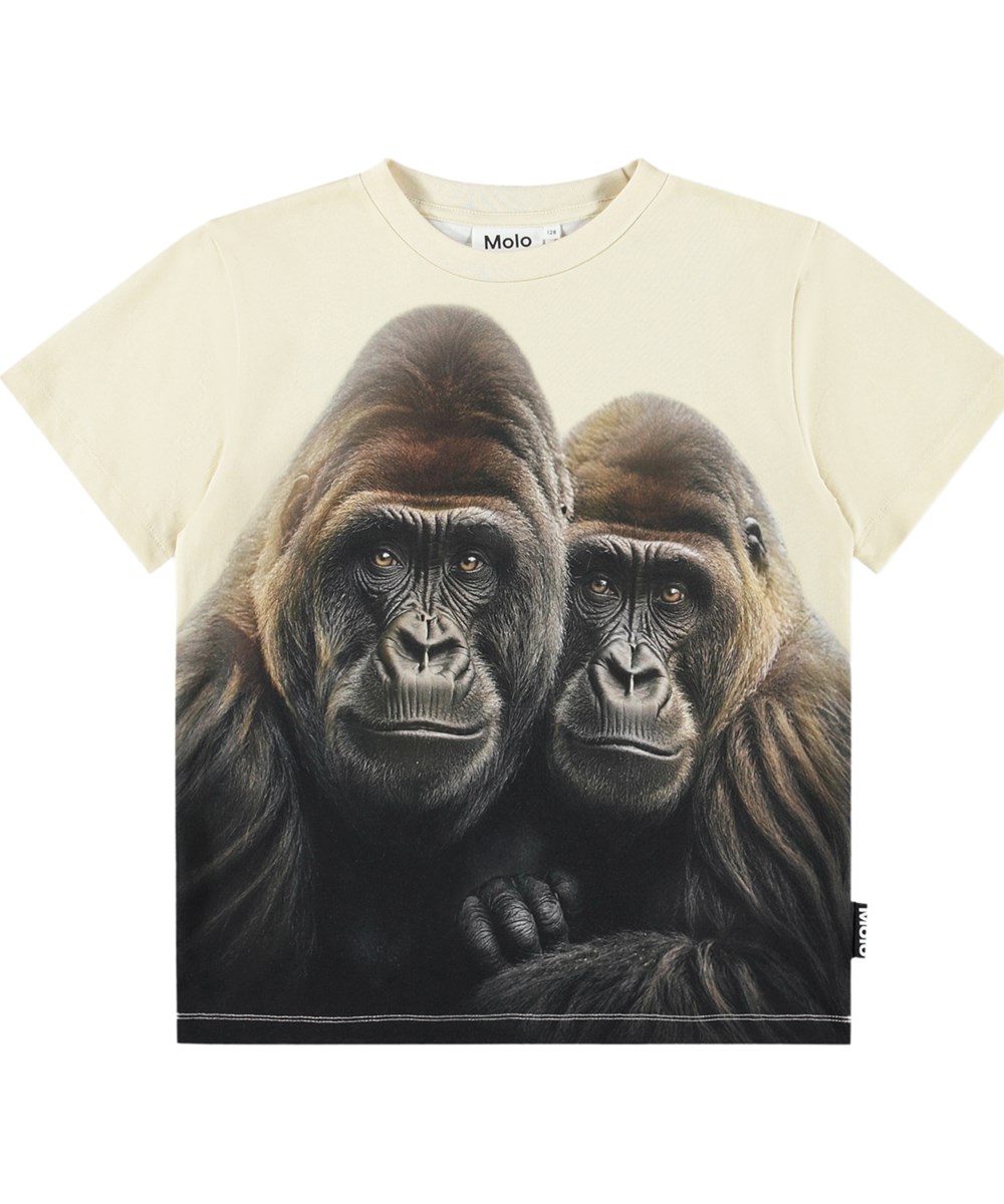 Riley - Beaurillas - Beiges T-Shirt für Kinder aus Öko-Baumwolle