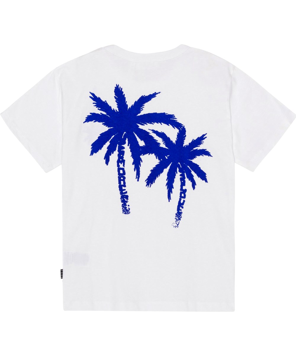 Riley - Palmtree Love - Weißes Öko-T-Shirt mit Palmenprint