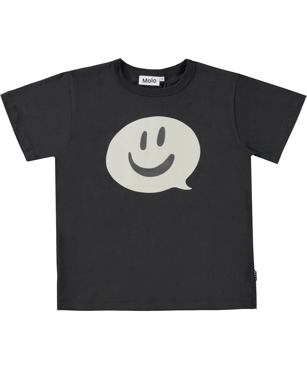 Riley - Speech Bubble - Schwarzes Öko-T-Shirt mit Frontdruck
