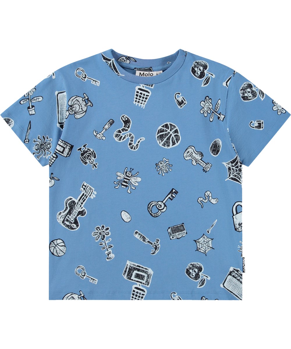 Riley - Together We Go - Blaues T-Shirt für Kinder aus Öko-Baumwolle