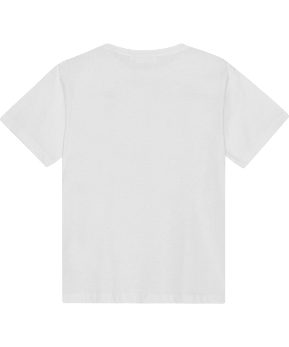 Riley - Visitors - Weißes Öko-T-Shirt mit platziertem UFO-Aufdruck