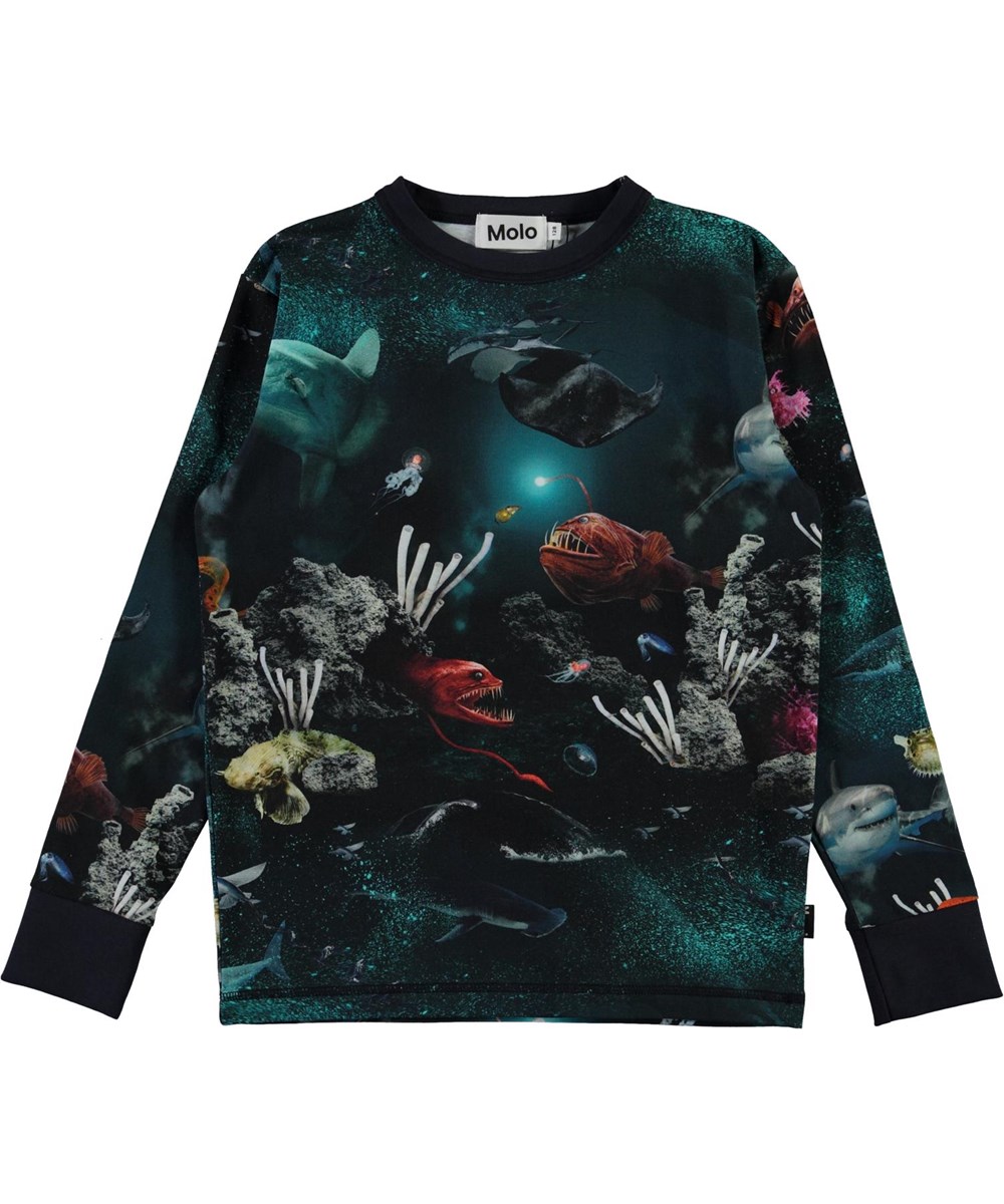 Rill - Deep Sea - Öko-Langarm-T-Shirt mit Meeresdruck