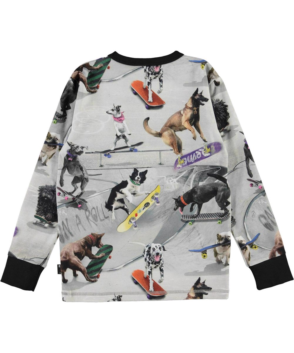 Rill - Doggy Town - Öko-Langarm-T-Shirt mit Hunde-Skate-Print "Doggy Town".