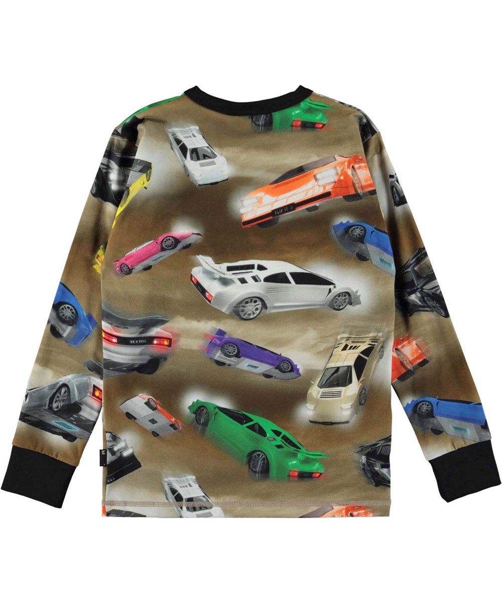 Rill - Flip It - Öko-Langarm-T-Shirt mit Rennwagen-Print "Flip It".