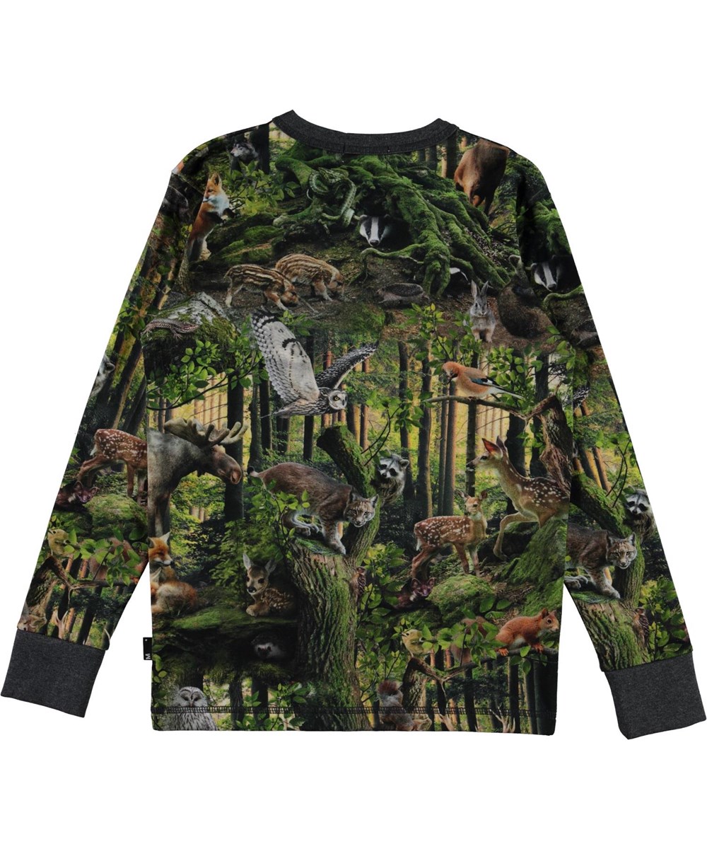 Rill - Forest Life - Öko Langarm T-Shirt mit Walddruck