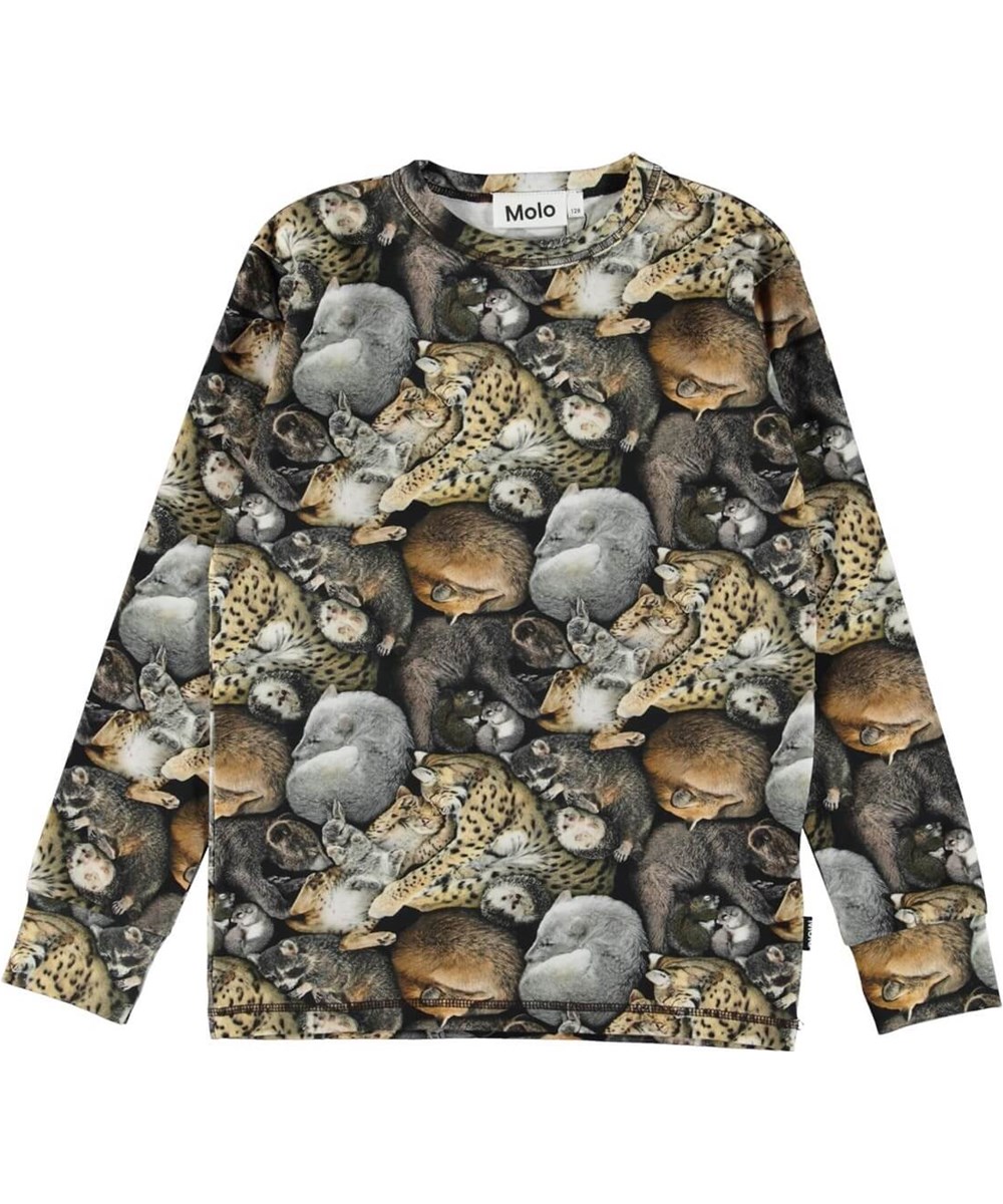 Rill - Hibernation - Öko-Langarmshirt mit Aufdruck von schlafenden Tieren