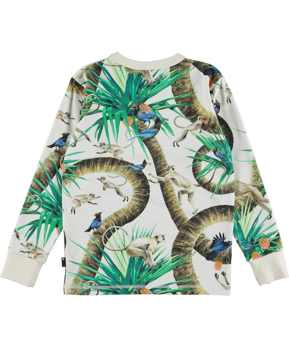 Rill - Monkey Business - Öko-Langarm-T-Shirt mit Dschungel- und Affen-Print "Monkey Business".