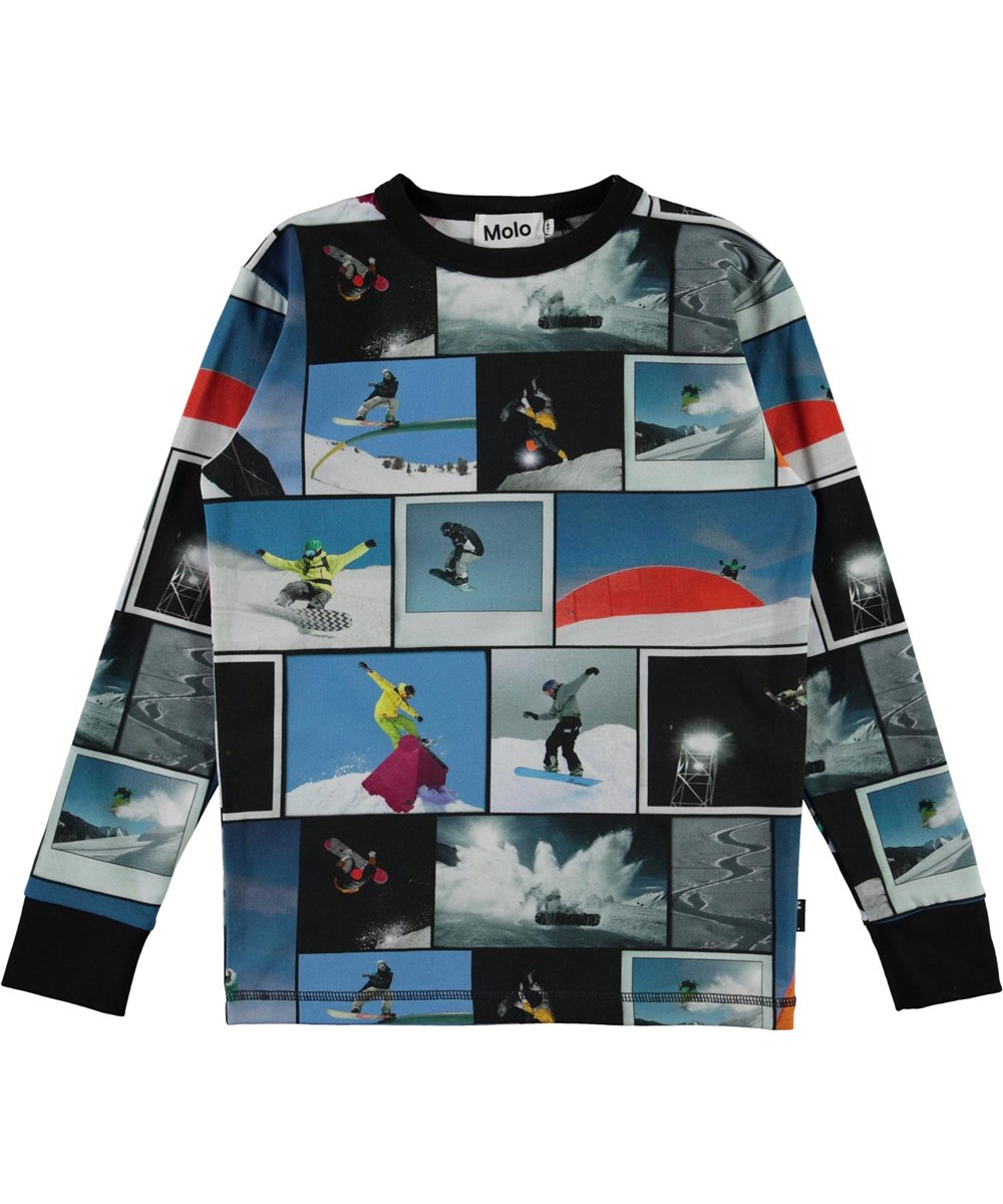 Rill - Snowboarders - Öko Langarm T-Shirt mit Snowboarder