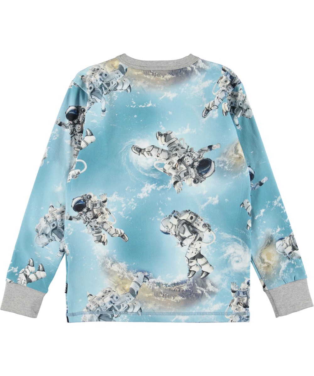 Rill - Space Walking - Öko hellblaues Langarmshirt mit Astronauten