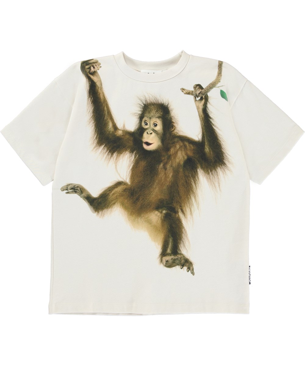 Rillo - Palmtree Monkey - Weißes T-Shirt mit Orang-Utan.