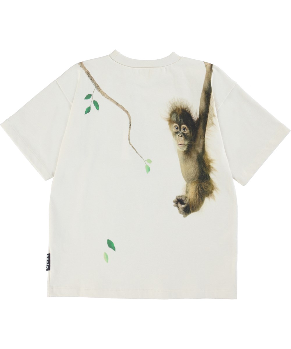 Rillo - Palmtree Monkey - Weißes T-Shirt mit Orang-Utan.