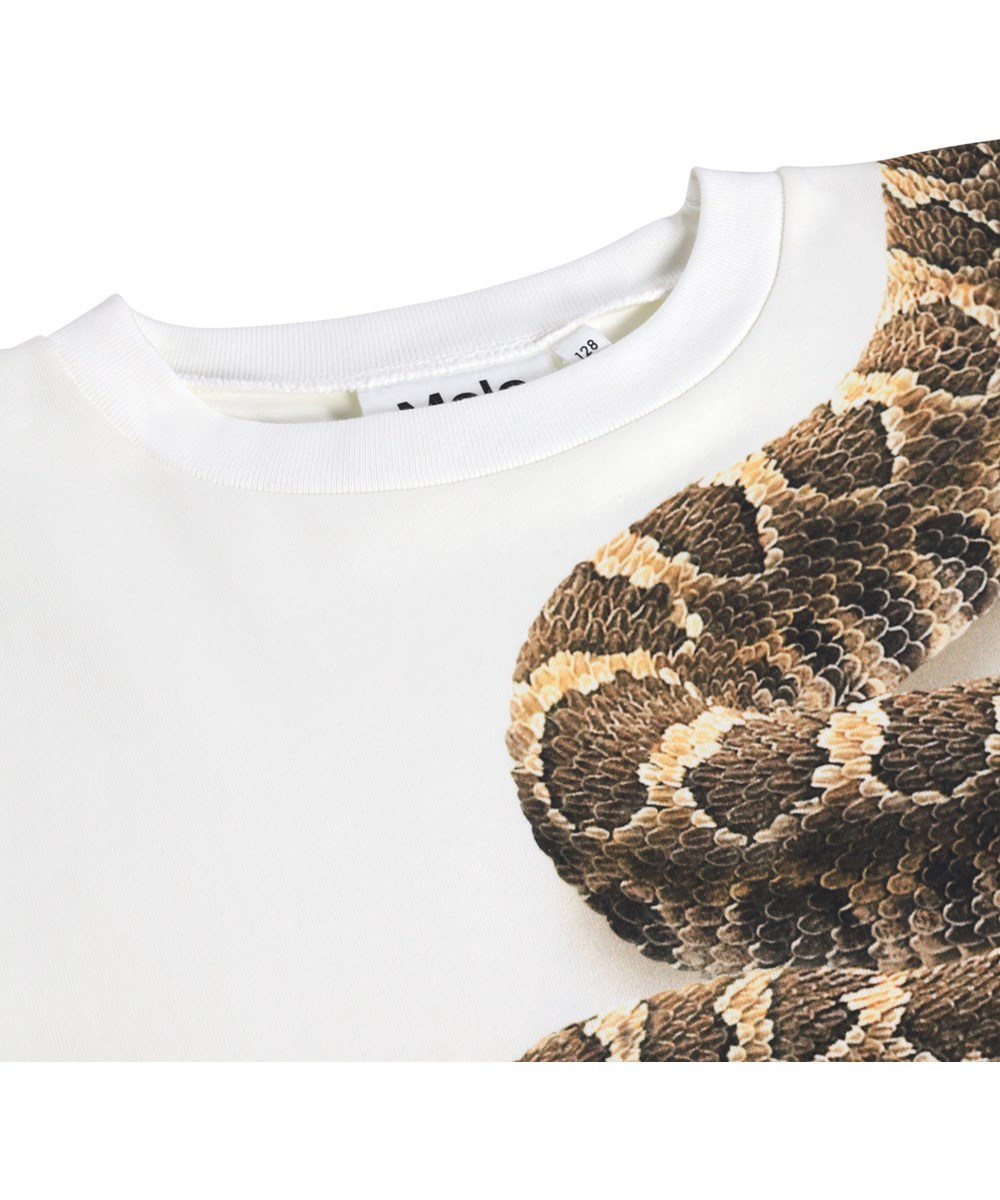 Rillo - Rattle Snake - Weißes T-Shirt für Kinder aus Öko-Baumwolle
