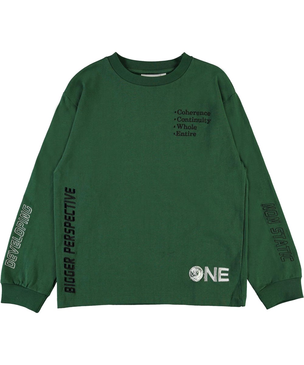 Rin - Eden - Dunkelgrüner Pullover mit Text