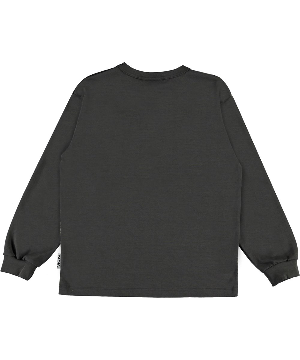 Rin - Lynx - Öko grüner Pullover mit Aufdruck einer Katze