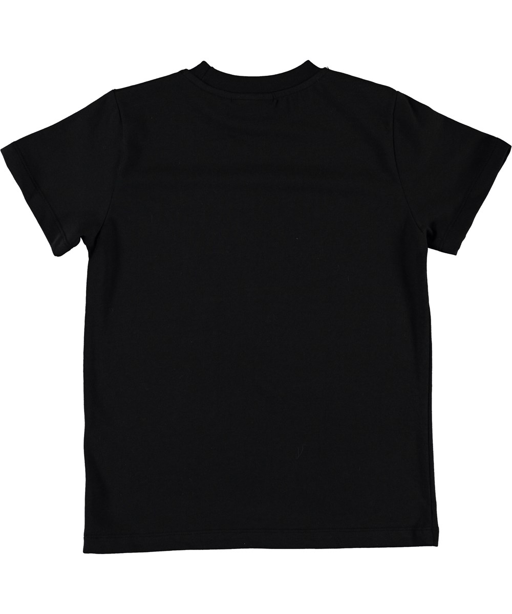 Road - Black - Schwarzes Öko-T-Shirt mit Sportdruck