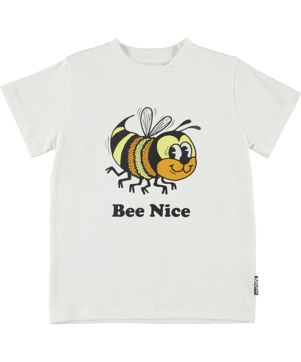 Road - White Star - Öko weiße T-Shirt Bee nice Druck