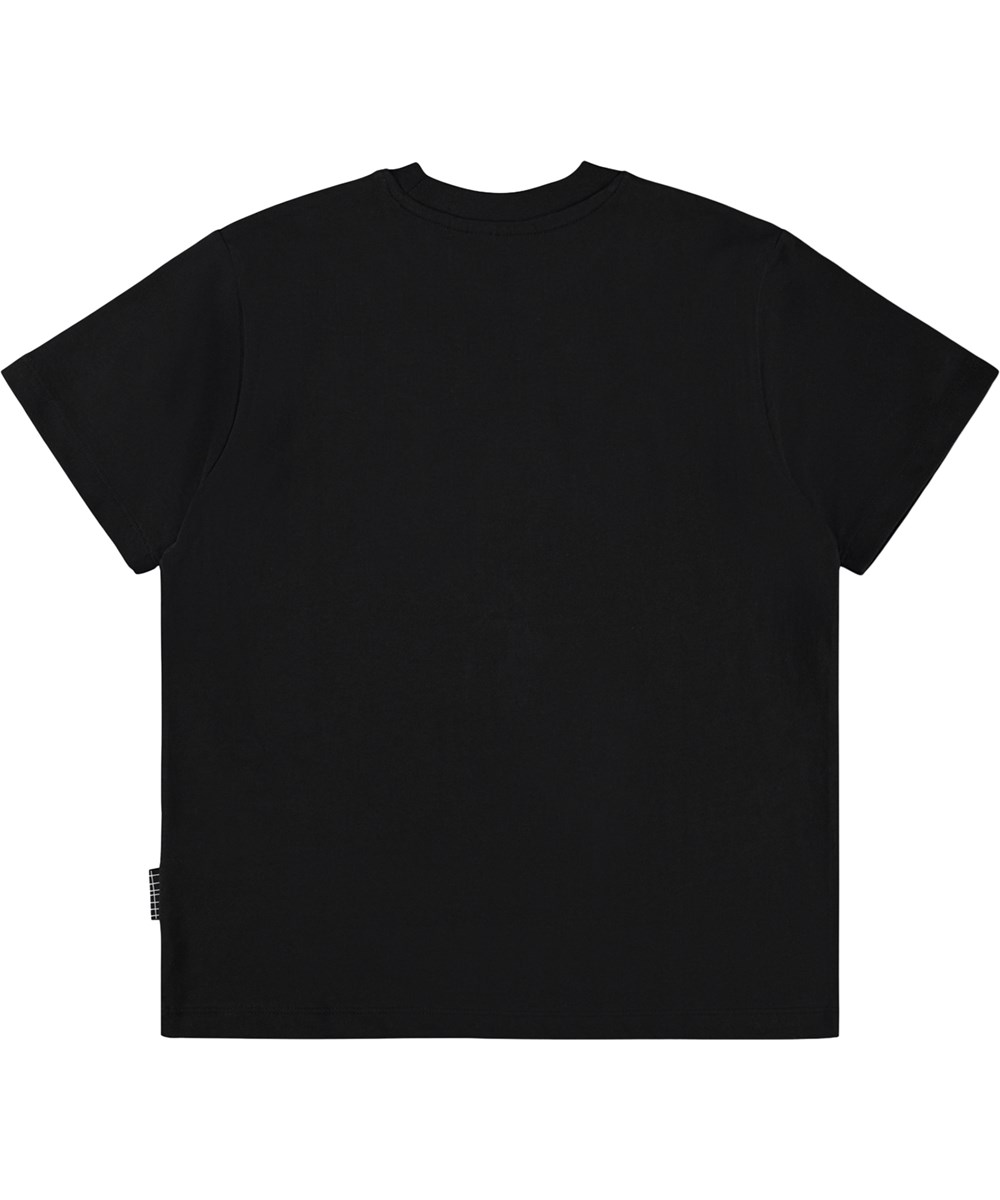 Rodney - Bouncing Smile - Schwarzes T-Shirt für Kinder aus Öko-Baumwolle