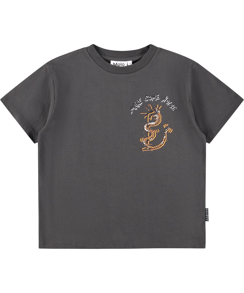 Rodney - Rock Dark - Graues T-Shirt für Kinder aus Öko-Baumwolle
