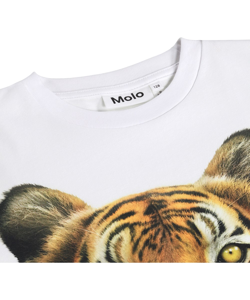 Rollo - Tiger Portrait - Weißes Sweatshirt für Kinder aus Öko-Baumwolle