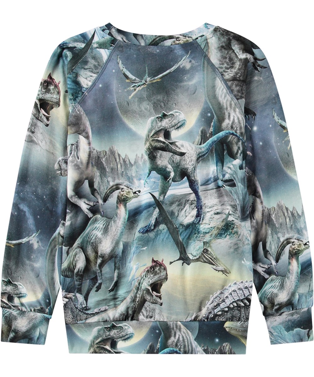 Romeo - Dinoverse - Öko-Baumwollbluse mit Dinosaurierdruck und geripptem Saum.