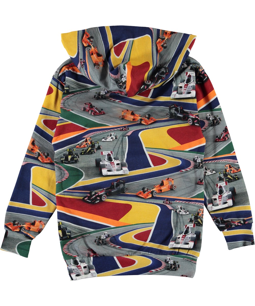 Romo - Full Speed - Öko-Hoodie mit Rennwagen