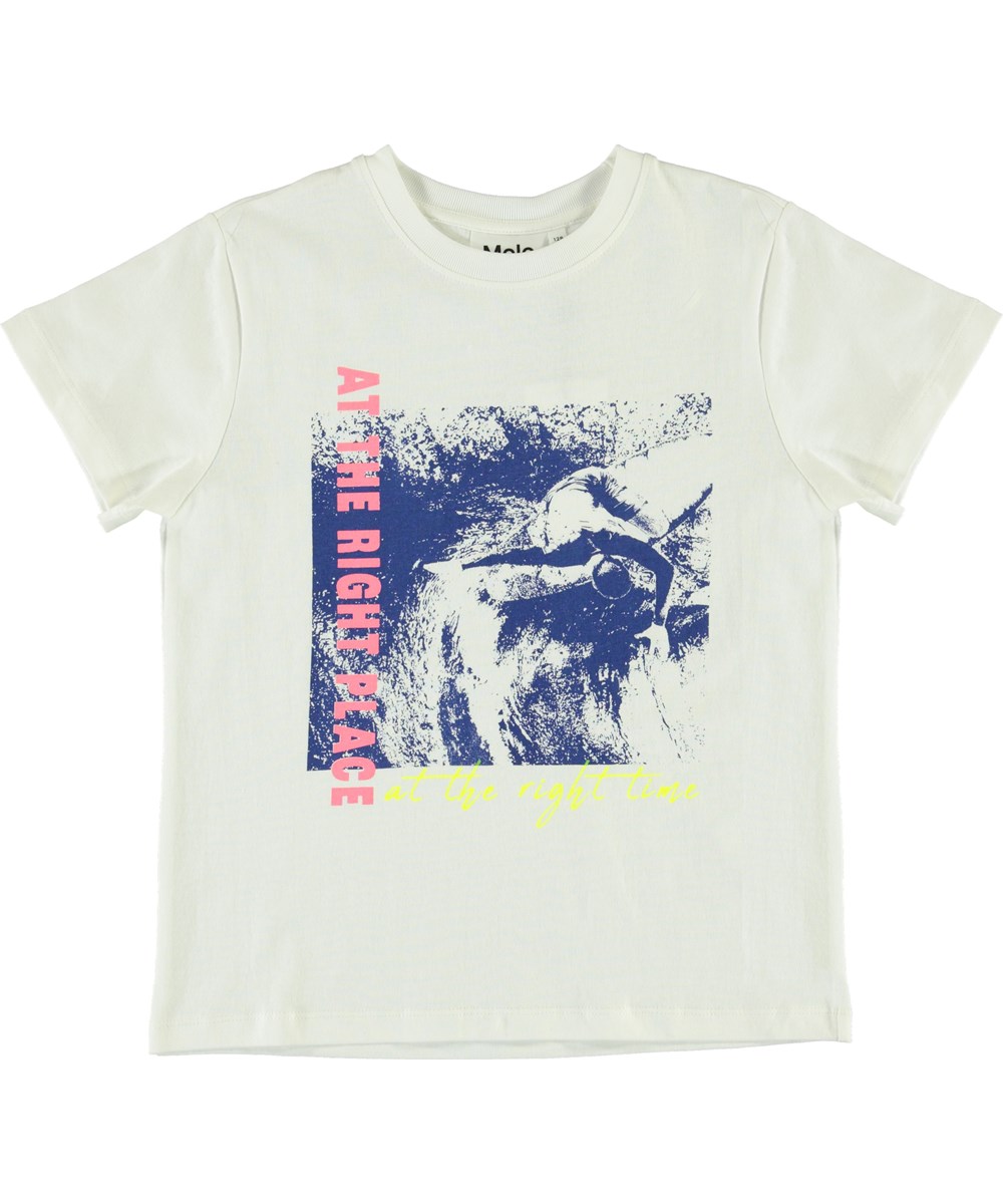 Roxo - Blue Surfer - Weißes T-Shirt mit Surfer Print