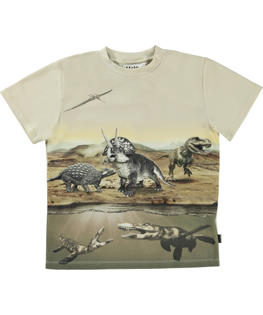 Roxo - Desert Dinos - Öko-T-Shirt in Beige mit Wüsten-Dino-Aufdruck