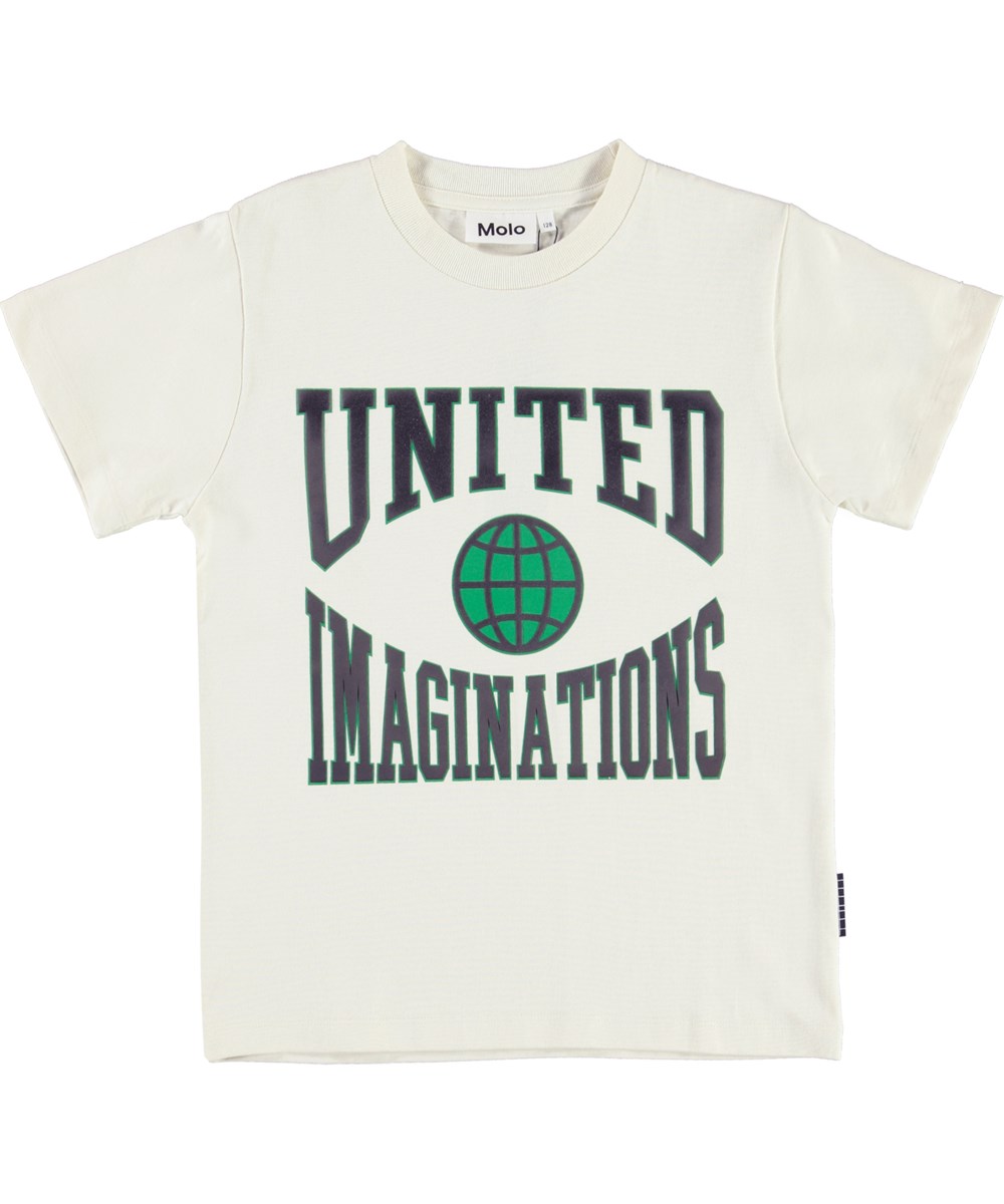 Roxo - Ivory - Weißes T-Shirt mit Basketball-Print.