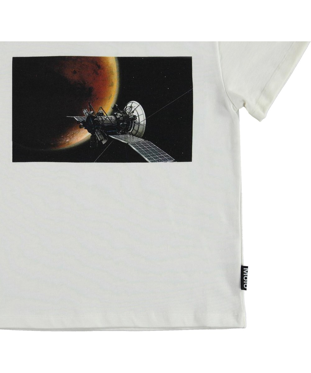Roxo - Mars Satellite - Öko weißes T-Shirt mit Mars und Satellitendruck