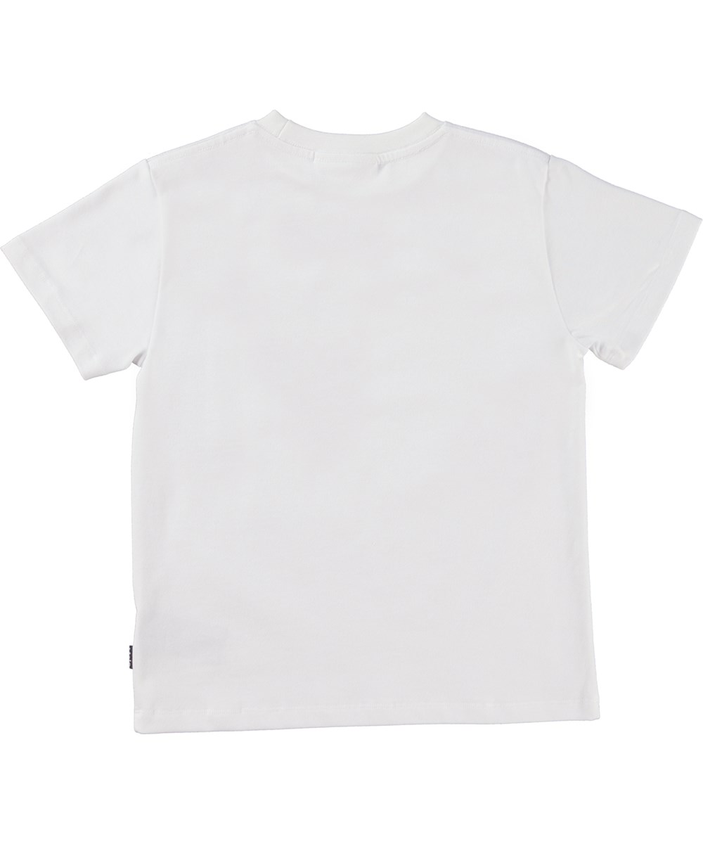 Roxo - Surf Jeep - Weißes Öko-T-Shirt mit Strand-Jeep-Print