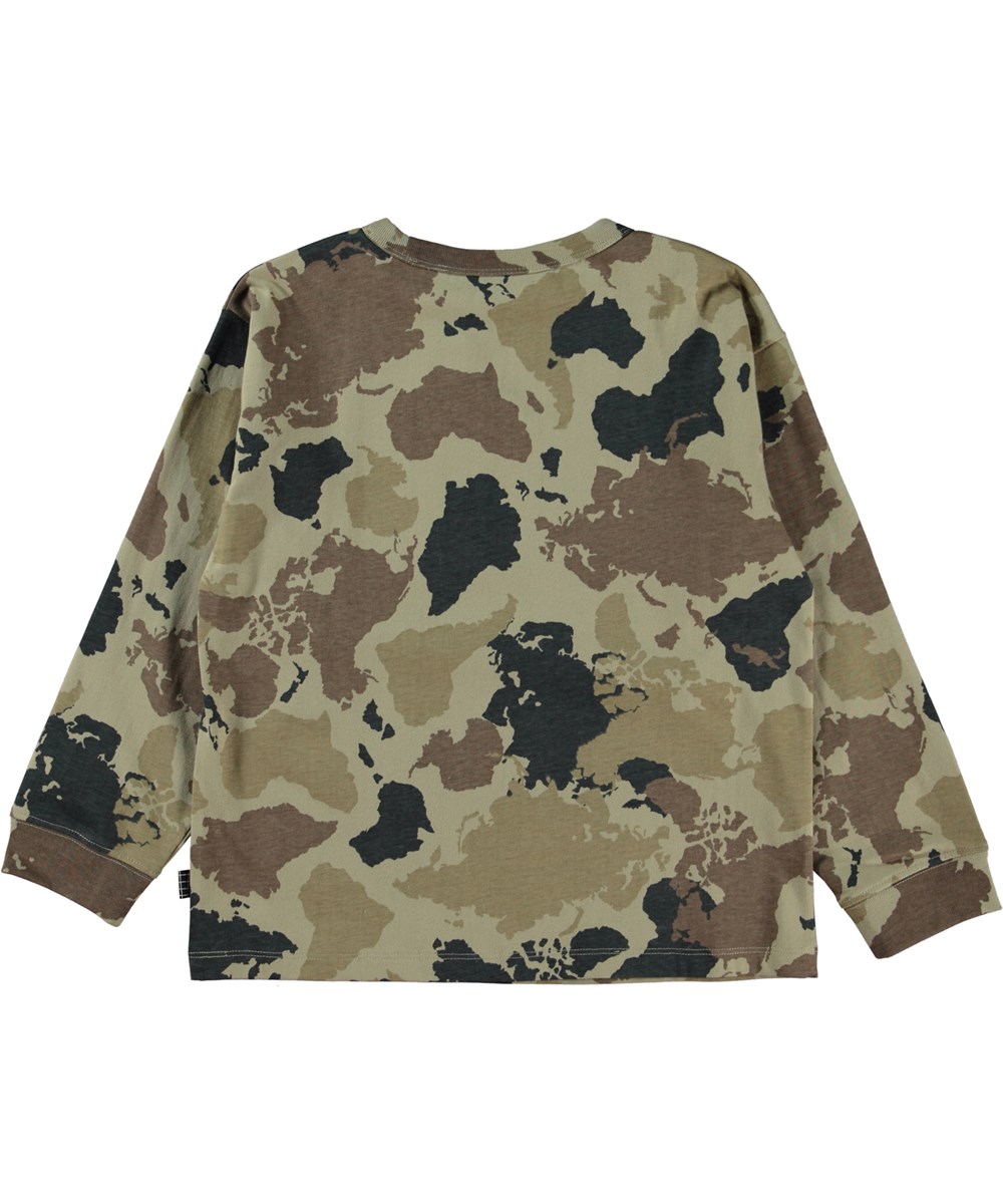 Rube - Continents - Grünes Öko-Shirt mit Kontinent-Print