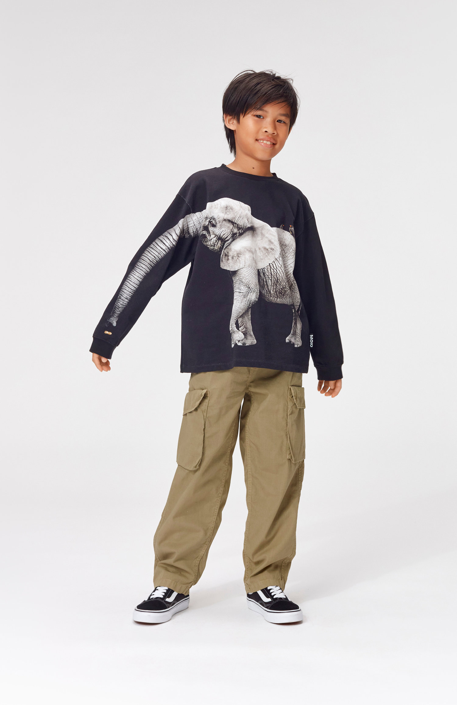 Rube - Elephant - Schwarzes Sweatshirt mit Elefantenprint. - Molo