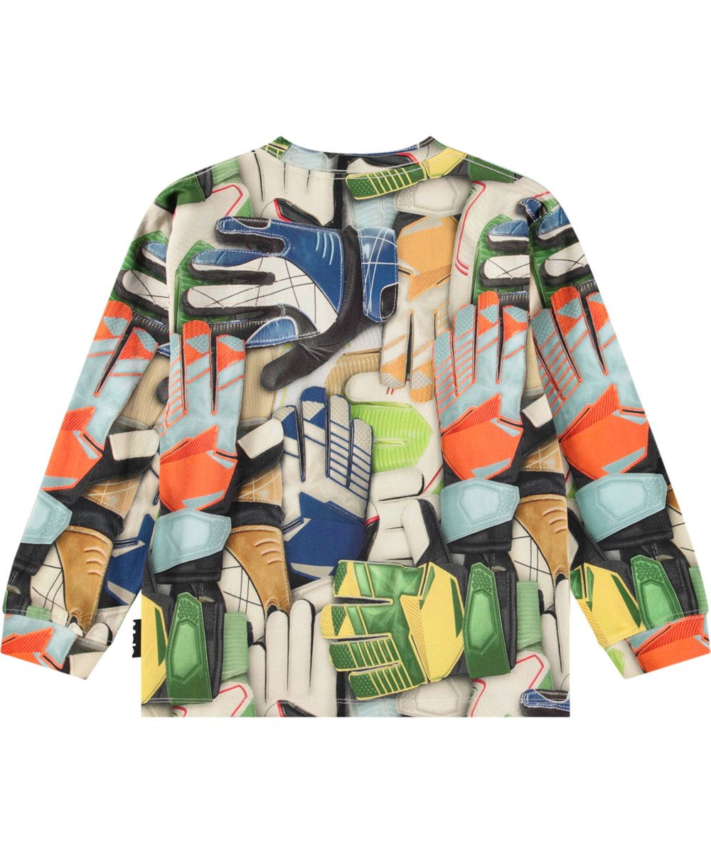 Rube - Goalie Gloves - Buntes Langarmshirt für Kinder aus Öko-Baumwolle mit geripptem Besatz am Ausschnitt und an den Ärmeln sowie einer lockeren Passform.