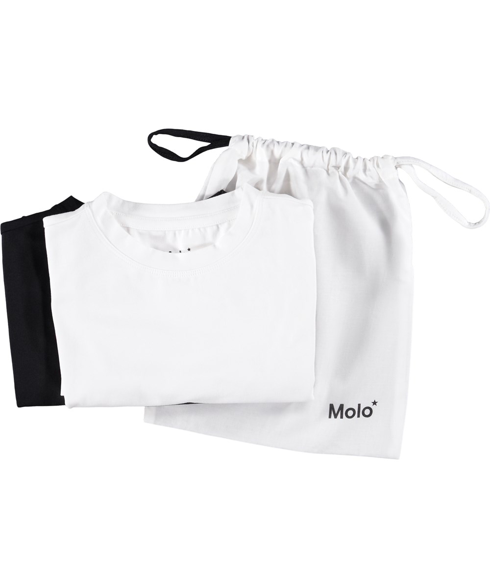 Jamie 2-pack - Black White - Baumwoll-T-Shirt Öko schwarz weiß