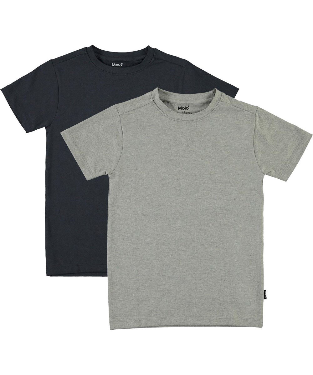 Jamie 2-Pack - Navy Grey - Öko 2er Pack Unterhemd in Grau und Blau