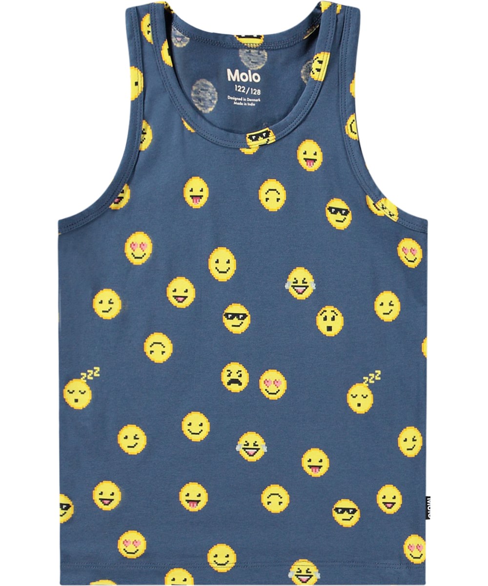 Jayden 2-pack - Calm Pixels - 2er-Pack Tanktops aus Öko-Baumwolle mit Emoji-Druck